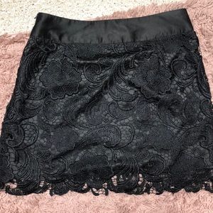 Black Pencil Lace Skirt